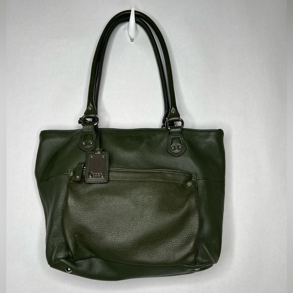 Tignanello Green Leather Tote Bag - Picture 2 of 14